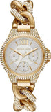 Michael Kors Camille Chronograph Silver Dial Gold Steel Strap Watch for Women - MK6842 Authentic Buy Shop Now