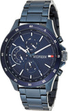 Tommy Hilfiger Bank Quartz Blue Dial Blue Steel Strap Watch for Men - 1791720 Authentic Buy Shop Now