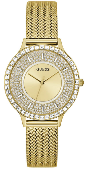 Guess Soiree Diamonds Gold Dial Gold Mesh Bracelet Watch for Women - GW0402L2 Authentic Buy Shop Now