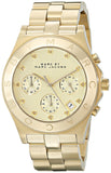 Marc Jacobs Blade Chronograph Gold Dial Gold Steel Strap Watch for Women - MBM3101 Authentic Buy Shop Now