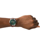 Fossil Neutra Chronograph Green Dial Brown Leather Strap Watch for Men - FS5735 Authentic Buy Shop Now