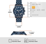 Michael Kors Hutton Chronograph Blue Dial Blue Steel Strap Watch For Men - MK9088 Authentic Buy Shop Now