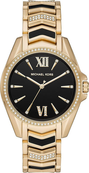 Michael Kors Whitney Quartz Black Dial Two Tone Steel Strap Watch For Women - MK6743 Authentic Buy Shop Now
