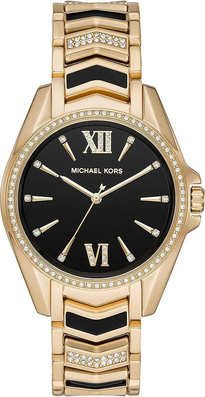 Michael Kors Whitney Quartz Black Dial Two Tone Steel Strap Watch For Women - MK6743 Authentic Buy Shop Now