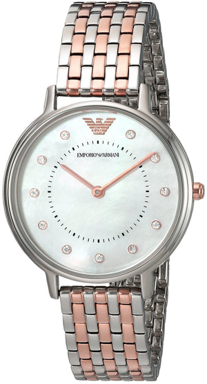 Emporio Armani Mother of Pearl Dial Two Tone Stainless Steel Watch For Women - AR11094 Authentic Buy Shop Now