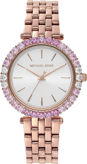 Michael Kors Darci Pave Silver Dial Rose Gold Steel Strap Watch For Women - MK4517 Authentic Buy Shop Now