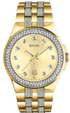 Bulova Crystal Collection Champagne Dial Two Tone Steel Strap Watch for Women - 98B174 Authentic Buy Shop Now