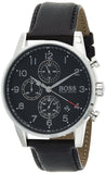 Hugo Boss Navigator Black Dial Black Leather Strap Watch for Men - 1513678 Authentic Buy Shop Now