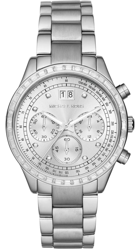 Michael Kors Brinkley Diamonds Silver Dial Silver Steel Strap Watch for Women - MK6186 Authentic Buy Shop Now