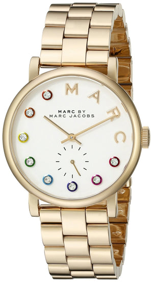 Marc Jacobs Baker White Dial Gold Steel Strap Watch for Women - MBM3440 Authentic Buy Shop Now