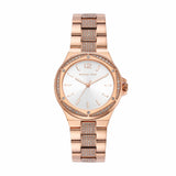 Michael Kors Lennox Three-Hand Silver Dial Rose Gold Steel Strap Watch For Women - MK7362 Authentic Buy Shop Now