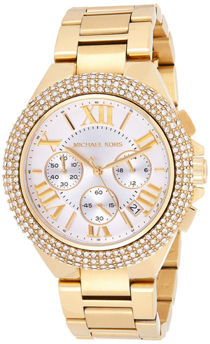 Michael Kors Camille Silver Diamonds Dial Gold Steel Strap Watch for Women - MK5756 Authentic Buy Shop Now