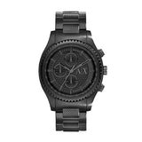 Armani Exchange Chronograph Black Dial Black Steel Strap Watch For Men - AX1605 Authentic Buy Shop Now