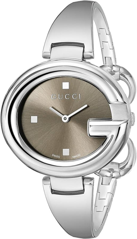 Gucci Guccissima Brown Dial Silver Steel Strap Watch For Women - YA134302 Authentic Buy Shop Now