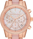 Michael Kors Ritz Chronograph Mother of Pearl White Dial Two Tone Steel Strap Watch For Women - MK6769 Authentic Buy Shop Now