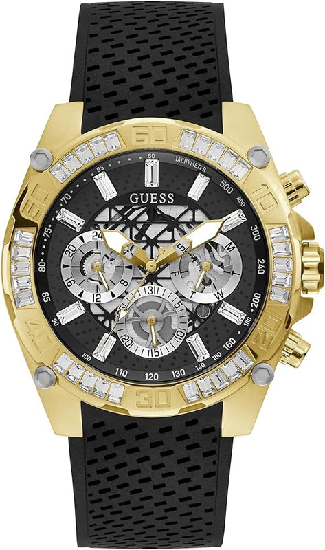 Guess Trophy Multifunction Black Dial Black Rubber Strap Watch for Men - GW0333G2 Authentic Buy Shop Now