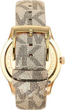 Michael Kors Runway Three Hand Quartz Gold Dial Brown Leather Strap Watch For Women - MK6999 Authentic Buy Shop Now