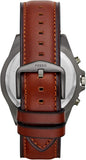 Fossil Garrett Chronograph Grey Dial Brown Leather Strap Watch for Men - FS5770 Authentic Buy Shop Now