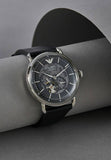 Emporio Armani Meccanico Skeleton Black Dial Black Leather Strap Watch For Men - AR60026 Authentic Buy Shop Now