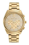 Michael Kors Janelle Chronograph Gold Dial Gold Steel Strap Watch For Men - MK8995 Authentic Buy Shop Now