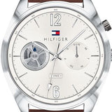 Tommy Hilfiger Deacon White Dial Brown Leather Strap Watch for Men - 1791550 Authentic Buy Shop Now