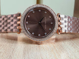 Michael Kors Darci Brown Dial Rose Gold Stainless Steel Strap Watch for Women - MK3217 Authentic Buy Shop Now