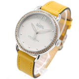 Coach Delancey White Dial Yellow Leather Strap Watch for Women - 14502882 Authentic Buy Shop Now