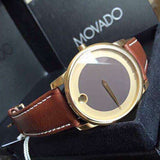 Movado Museum Classic Brown Dial Brown Leather Strap Watch For Men - 0606880 Authentic Buy Shop Now