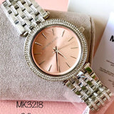 Michael Kors Darci Orange Dial Silver Stainless Steel Strap Watch for Women - MK3218 Authentic Buy Shop Now