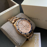 Michael Kors Everest Chronograph Rose Gold Dial Rose Gold Steel Strap Watch For Women - MK5755 Authentic Buy Shop Now