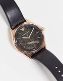 Emporio Armani Meccanico Black Dial Black Leather Watch For Men - AR60004 Authentic Buy Shop Now