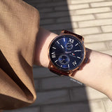 Tommy Hilfiger Aiden Quartz Blue Dial Brown Leather Strap Watch for Men - 1791308 Authentic Buy Shop Now