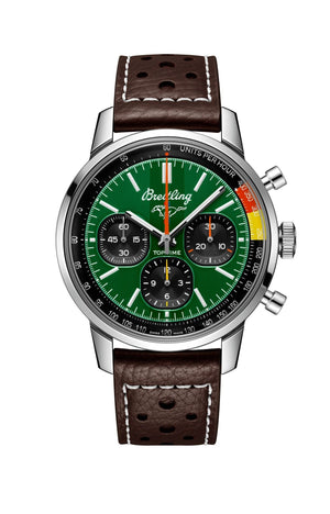 Breitling Top Time B01 Ford Mustang Green Dial Brown Leather Strap Watch for Men - AB01762A1L1X1 Authentic Buy Shop Now