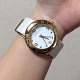 Marc Jacobs Amy White Dial White Leather Strap Watch for Women - MBM1180 Authentic Buy Shop Now