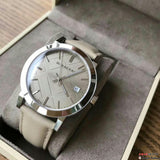 Burberry The City Silver Dial Beige Leather Strap Unisex Watch - BU9010 Authentic Buy Shop Now