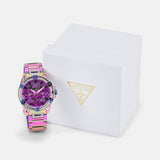 Guess Fusion Chronograph Purple Dial Purple Steel Strap Watch for Women - GW0552L4 Authentic Buy Shop Now