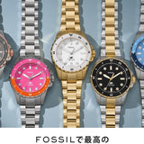 Fossil Blue Dive Three Hand White Dial Gold Steel Strap Watch For Women - ES5350 Authentic Buy Shop Now