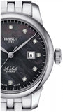 Tissot Le Locle Automatic Diamonds Mother of Pearl Black Dial Silver Steel Strap Watch For Women - T006.207.11.126.00 Authentic Buy Shop Now