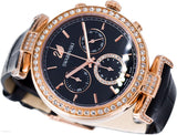 Swarovski Era Journey Chronograph Black Dial Black Leather Strap Watch for Women - 5295320 Authentic Buy Shop Now