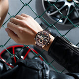 Hugo Boss Rafale Chronograph Brown Dial Brown Leather Strap Watch For Men - 1513392 Authentic Buy Shop Now