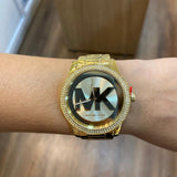Michael Kors Tibby Three Hand Gold Dial Gold Steel Strap Watch For Women - MK6879 Authentic Buy Shop Now