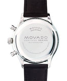 Movado Heritage Chronograph Black Dial Black Leather Strap Watch for Men - 3650005 Authentic Buy Shop Now