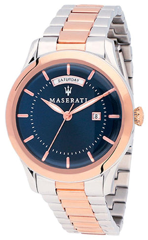 Maserati Tradizione Blue Dial Two Tone Steel Strap Watch For Men - R8853125001 Authentic Buy Shop Now