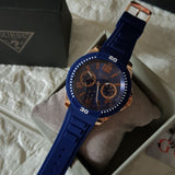 Guess Trade Blue Dial Blue Silicone Strap Watch for Men - W0967G2 Authentic Buy Shop Now