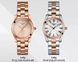 Tissot T Wave Cream Dial Rose Gold Steel Strap Watch For Women - T112.210.33.451.00 Authentic Buy Shop Now