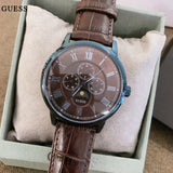 Guess Delancy Analog Brown Dial Brown Leather Strap Watch For Men - W0870G3 Authentic Buy Shop Now