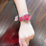 Gucci G-Timeless Mother of Pearl Red Dial Red Leather Strap Watch For Women - YA1264041 Authentic Buy Shop Now