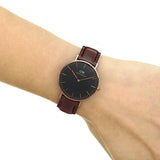 Daniel Wellington Classic Bristol Black Dial Brown Leather Strap Watch for Men - DW00100137 Authentic Buy Shop Now