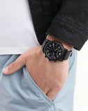 Emporio Armani Luigi Chronograph Black Dial Black Leather Strap Watch For Men - AR11133 Authentic Buy Shop Now