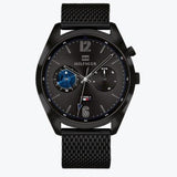 Tommy Hilfiger Deacon Analog Black Dial Black Mesh Bracelet Watch for Men - 1791547 Authentic Buy Shop Now